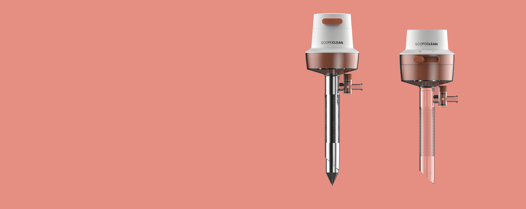 laparoscopic devices on pink backgound