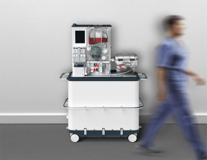 Liver perfusion device with surgeon walking past