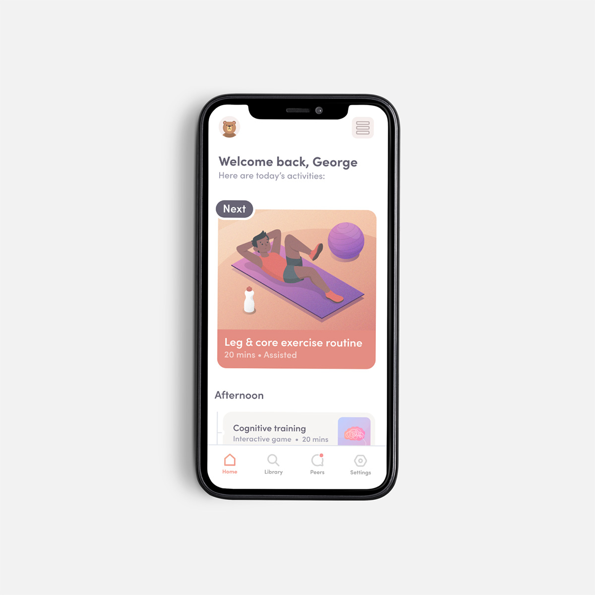 Health app on iPhone screen